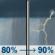 Wednesday: Rain showers before noon, then showers and thunderstorms. Mostly cloudy, with a high near 48. East southeast wind 10 to 15 mph. Chance of precipitation is 90%. New rainfall amounts between a tenth and quarter of an inch possible. Wednesday: Rain Showers